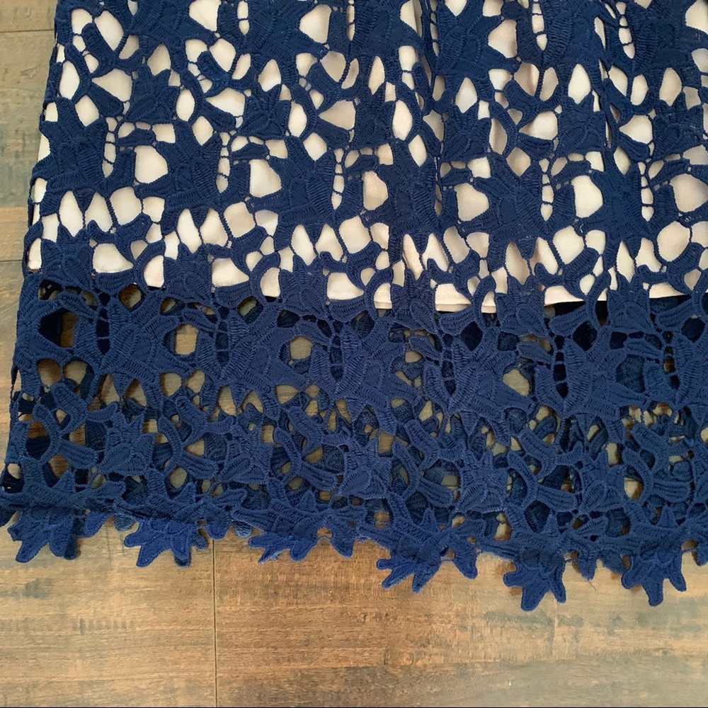 Blush Noir Navy Lace and Pink underlay Skirt SZ- L - Picture 5 of 10